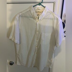 H&M Cream Dress Shirt Short-Sleeved
